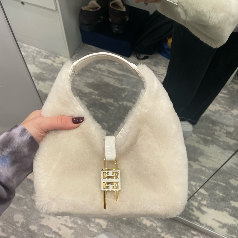 Givenchy shearling mini hobo bag